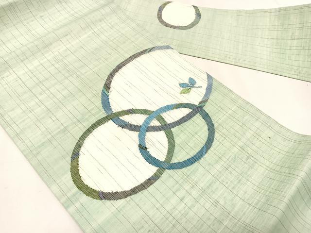 平和屋着物*夏物 西陣 宮階織物 宮繍苑 里葉 九寸名古屋帯 櫛織り 枝葉丸文 正絹 逸品 CABK1243fb
