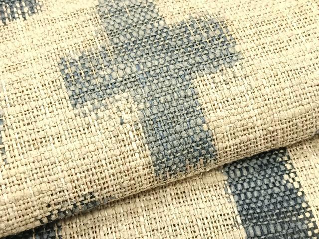 平和屋着物*夏物 八寸名古屋帯 藍 幾何学文様 正絹 逸品 CABK1249fb