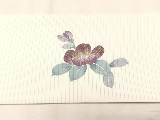 平和屋着物*夏物 絽塩瀬 九寸名古屋帯 枝花文 正絹 逸品 CABK1252fb
