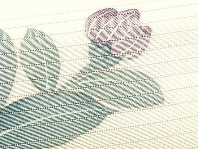 平和屋着物*夏物 絽塩瀬 九寸名古屋帯 枝花文 正絹 逸品 CABK1252fb