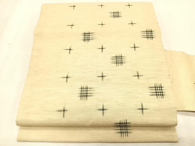 平和屋着物*夏物 全通 九寸名古屋帯 十字絣 正絹 逸品 CABK1258fb