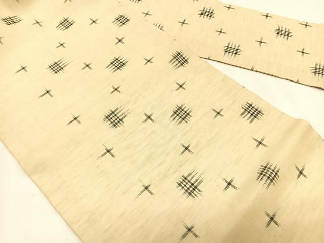 平和屋着物*夏物 全通 九寸名古屋帯 十字絣 正絹 逸品 CABK1258fb