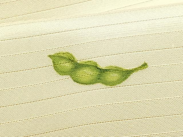 平和屋着物*夏物 絽塩瀬 九寸名古屋帯 ビール 枝豆 正絹 逸品 CABK1260fb