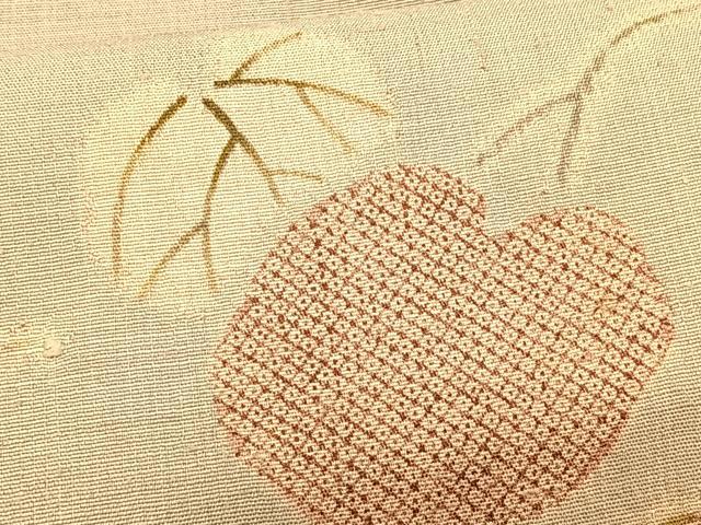 平和屋着物*夏物 九寸名古屋帯 紬地 トンボ 舞蝶文 正絹 逸品 CABK1261fb