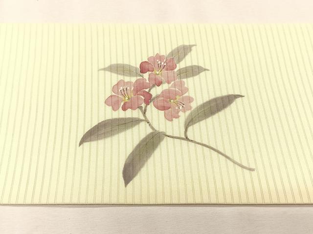平和屋着物*夏物 絽塩瀬 九寸名古屋帯 手描き 枝花文 正絹 逸品 CABK1263fb