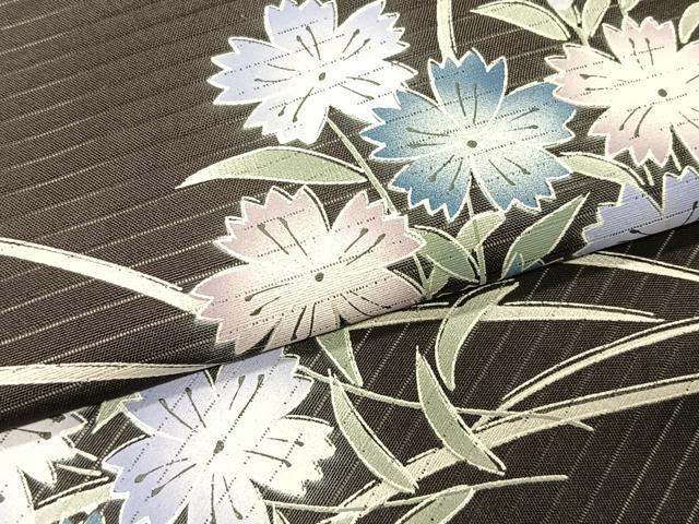 平和屋着物*夏物 絽塩瀬 九寸名古屋帯 草花文 正絹 逸品 CABK1267fb