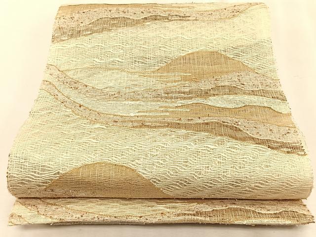 平和屋着物*夏物 八寸名古屋帯 櫛織り 風景文 正絹 逸品 CABK1271fb