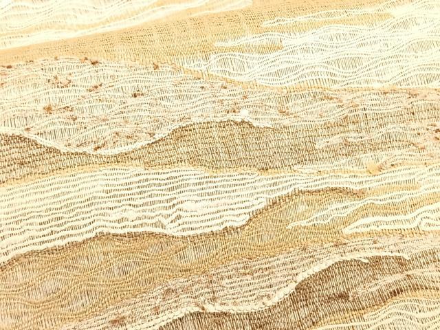 平和屋着物*夏物 八寸名古屋帯 櫛織り 風景文 正絹 逸品 CABK1271fb