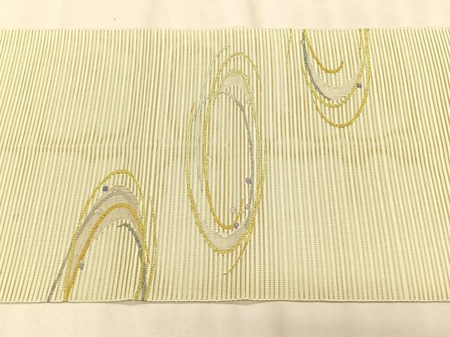 平和屋着物*夏物 八寸名古屋帯 絽綴れ 流水文 金銀糸 鈴乃屋扱い 正絹 逸品 CABK1273fb