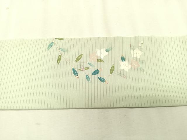 平和屋着物*夏物 絽塩瀬 九寸名古屋帯 友禅 桔梗 正絹 逸品 CABK1275fb