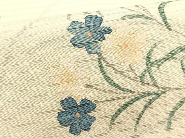 平和屋着物*夏物 絽塩瀬 九寸名古屋帯 枝花文 金銀彩 正絹 逸品 CABK1279fb