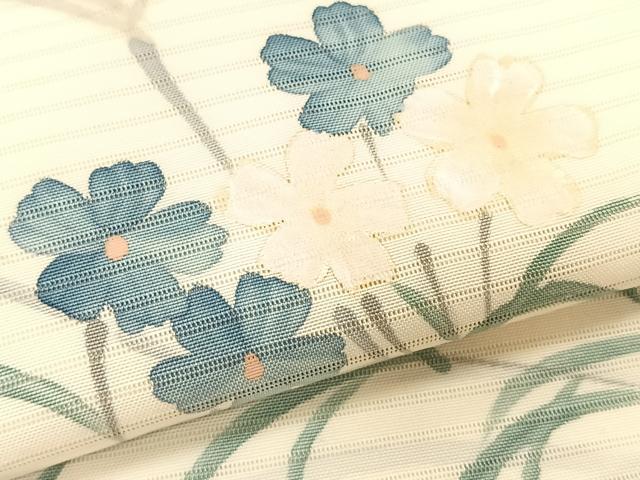 平和屋着物*夏物 絽塩瀬 九寸名古屋帯 枝花文 金銀彩 正絹 逸品 CABK1279fb
