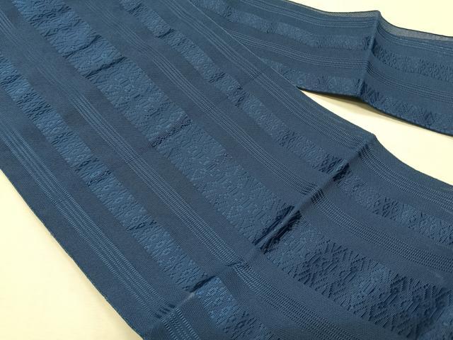 平和屋着物*夏物 八寸名古屋帯 博多織 紗献上 青藍色 CABK1291fb