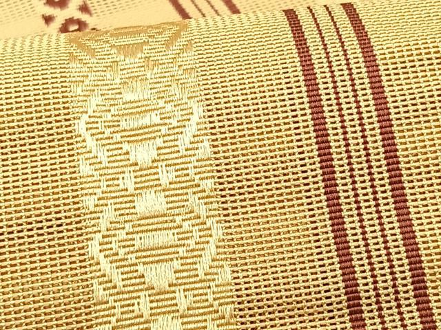 平和屋着物*夏物 本場筑前博多織 八寸名古屋帯 紗献上 飴色 正絹 逸品 CABK1298fb