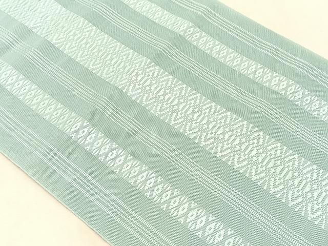 平和屋着物*夏物 本場筑前博多織 八寸名古屋帯 紗献上 白藍色 正絹 逸品 CABK1301fb