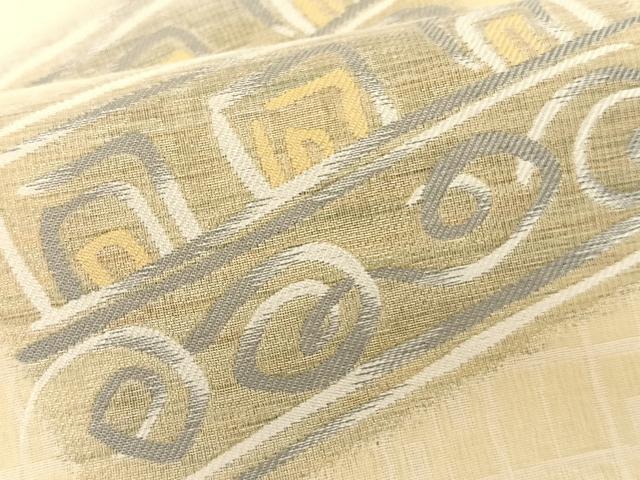 平和屋着物*夏物 九寸名古屋帯 抽象文様 金銀糸 正絹 逸品 CABK1318fb
