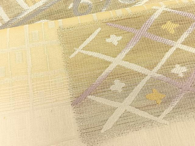 平和屋着物*夏物 九寸名古屋帯 抽象文様 金銀糸 正絹 逸品 CABK1318fb