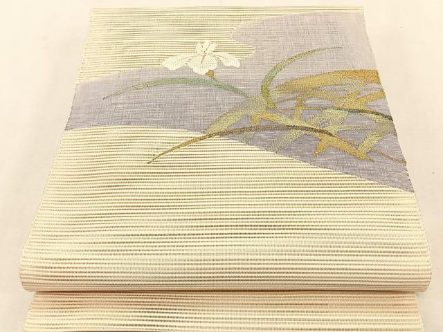 平和屋着物*夏物 八寸名古屋帯 絽綴れ 籬杜若 金銀糸 正絹 逸品 CABK1320fb