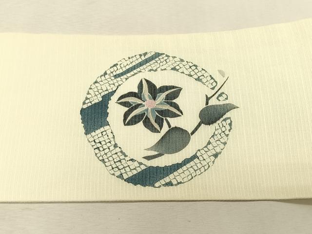 平和屋着物*夏物 九寸名古屋帯 枝花丸文 正絹 逸品 CABK1327fb