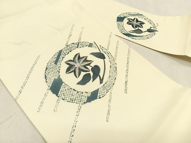 平和屋着物*夏物 九寸名古屋帯 枝花丸文 正絹 逸品 CABK1327fb