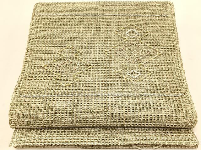 平和屋着物*夏物 八寸名古屋帯 羅 松皮菱文 金糸 正絹 逸品 CABK1328fb