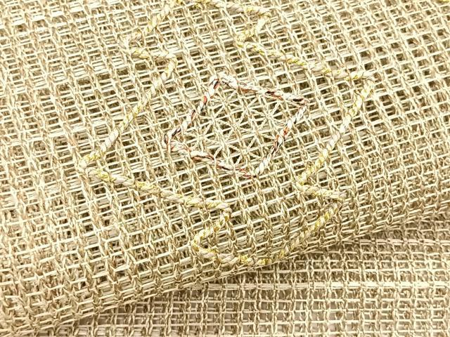 平和屋着物*夏物 八寸名古屋帯 羅 松皮菱文 金糸 正絹 逸品 CABK1328fb