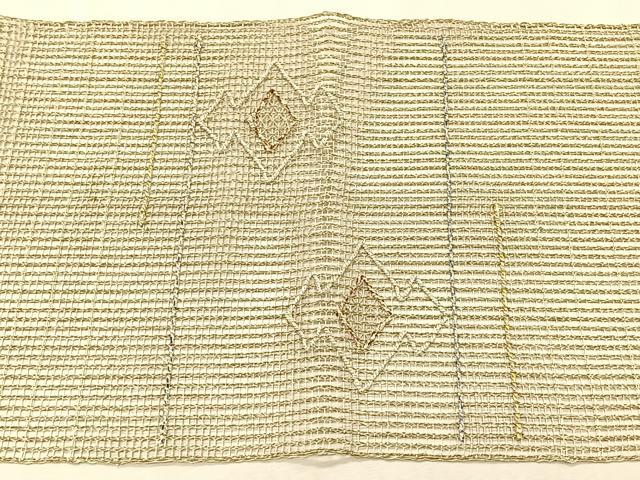 平和屋着物*夏物 八寸名古屋帯 羅 松皮菱文 金糸 正絹 逸品 CABK1328fb