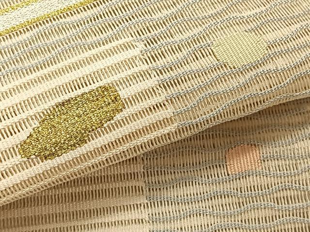 平和屋着物*夏物 八寸名古屋帯 絽綴れ 抽象文様 金銀糸 正絹 逸品 CABK1332fb