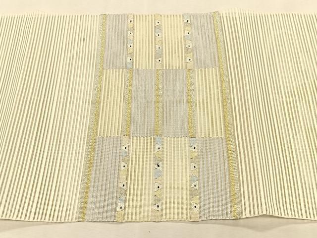 平和屋着物*夏物 八寸名古屋帯 絽綴れ 抽象文様 金銀糸 正絹 逸品 CABK1344fb