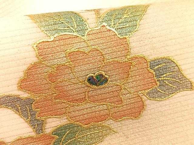 平和屋着物*夏物 九寸名古屋帯 螺鈿 枝花文 金彩 正絹 逸品 CABK1350fb