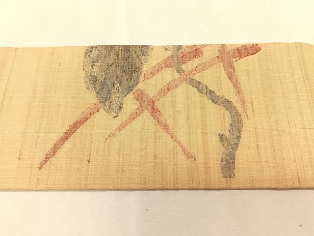 平和屋着物*夏物 九寸名古屋帯 紬地 枝花文 正絹 逸品 CABK1353fb