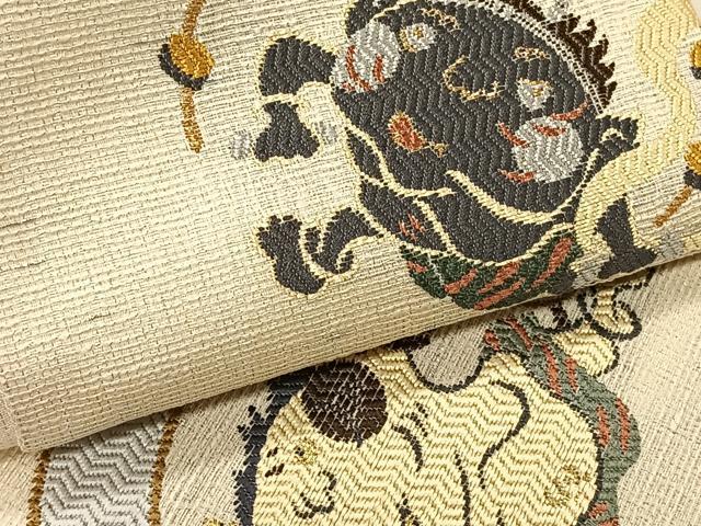 平和屋着物*夏物 つけ帯 風神雷神 金銀糸 正絹 逸品 未使用 CABK1359fb