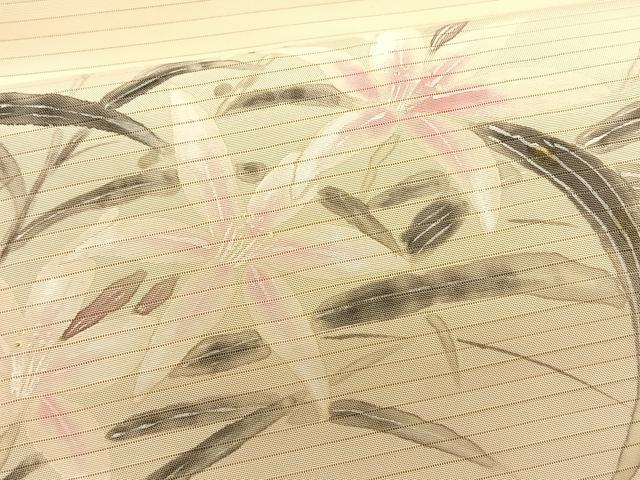 平和屋着物*夏物 絽塩瀬 九寸名古屋帯 作家物 手描き 枝花文 正絹 逸品 CABK1360fb
