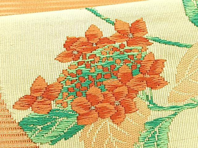 平和屋着物*夏物 九寸名古屋帯 唐織 枝花丸文 銀糸 正絹 逸品 CABK1361fb