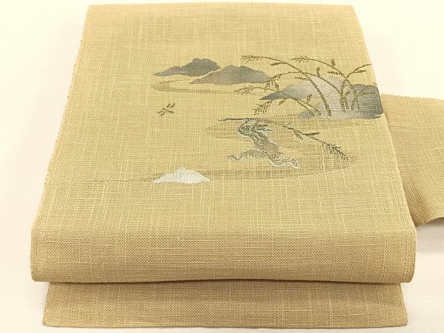 平和屋着物*夏物 八寸名古屋帯 鳥獣戯画 金銀糸 CABK1362fb