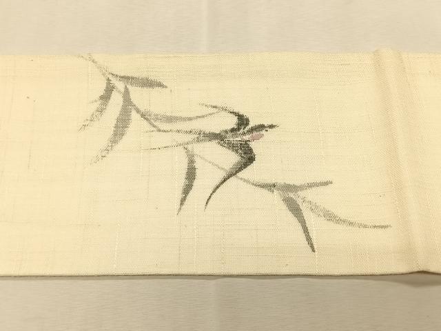 平和屋着物*夏物 九寸名古屋帯 手描き 燕 正絹 逸品 CABK1364fb