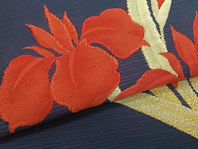 平和屋着物*夏物 八寸名古屋帯 絽綴れ 杜若 金銀糸 CABK1366fb