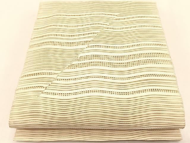 平和屋着物*夏物 八寸名古屋帯 絽綴れ よろけ縞 正絹 逸品 CABK1367fb