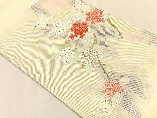 平和屋着物*夏物 九寸開き名古屋帯 唐織 枝花文 金銀糸 正絹 逸品 CABK1370fb