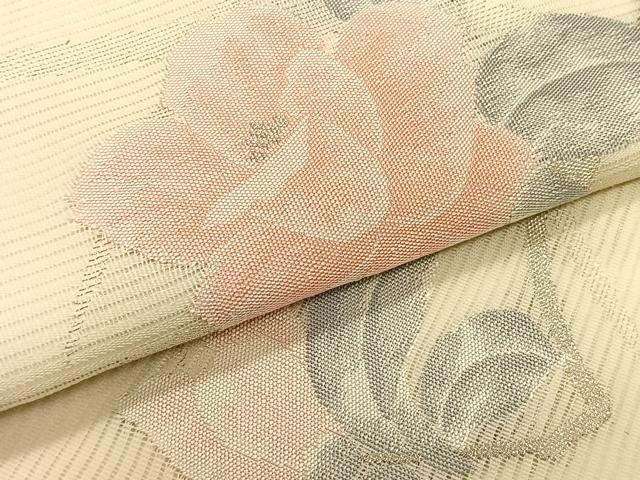平和屋着物*夏物 九寸名古屋帯 枝花文 銀糸 正絹 逸品 CABK1372fb