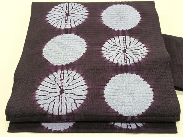 平和屋着物*夏物 九寸名古屋帯 絞り 丸文 正絹 逸品 CABK1374fb
