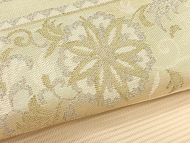 平和屋着物*夏物 九寸名古屋帯 切嵌花唐草文 金銀糸 正絹 逸品 CABK1376fb