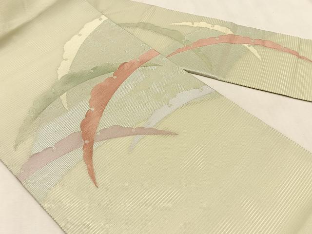 平和屋着物*夏物 九寸名古屋帯 雪芝文 銀糸 正絹 逸品 CABK1379fb