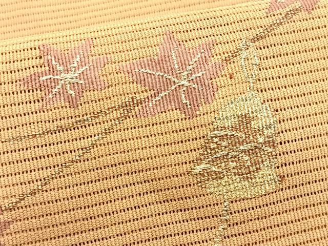 平和屋着物*夏物 八寸名古屋帯 風鈴枝楓文 金銀糸 正絹 逸品 CABK1392fb