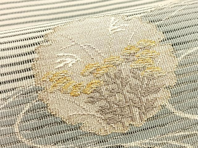 平和屋着物*夏物 八寸名古屋帯 絽綴れ 流水花丸文 金銀糸 正絹 逸品 CABK1394fb