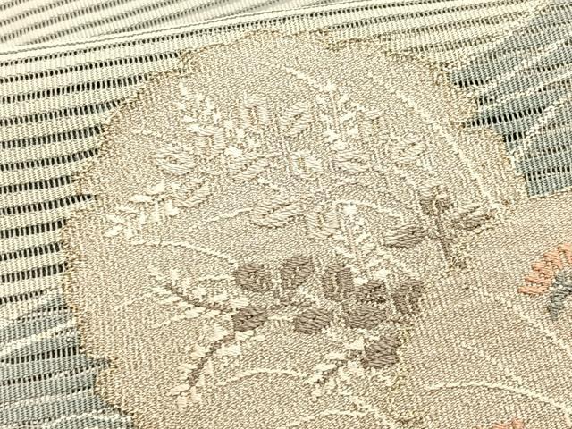 平和屋着物*夏物 八寸名古屋帯 絽綴れ 流水花丸文 金銀糸 正絹 逸品 CABK1394fb