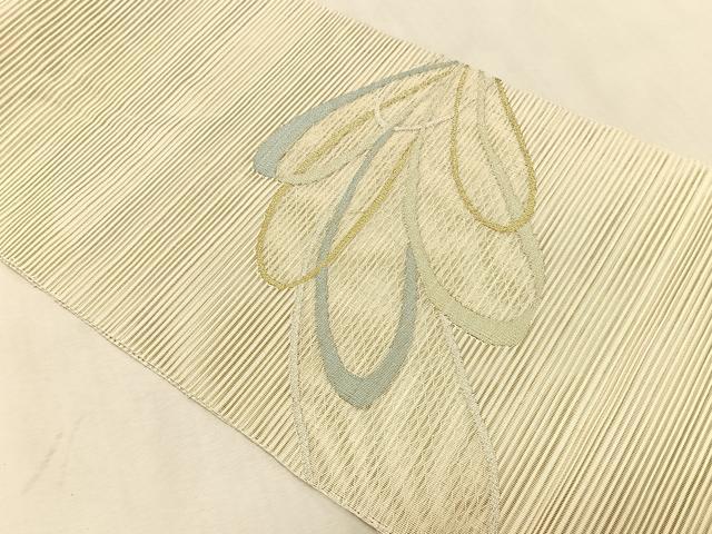 平和屋着物*夏物 八寸名古屋帯 絽綴れ 舞花文 金銀糸 正絹 逸品 CABK1396fb