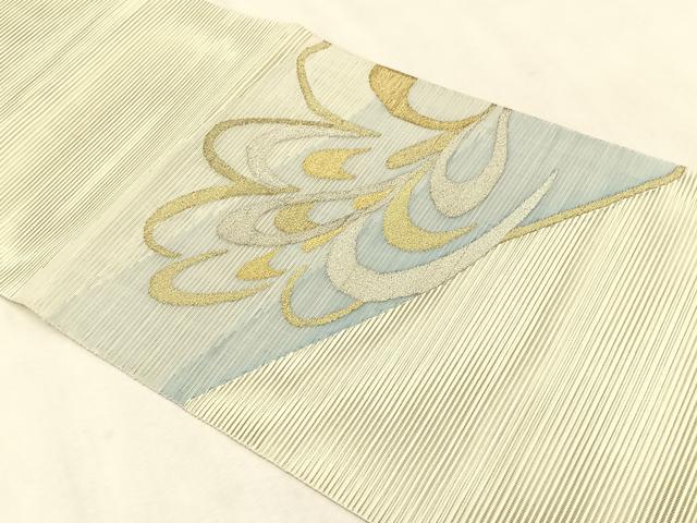 平和屋着物*夏物 八寸名古屋帯 絽綴れ 抽象文様 金銀糸 正絹 逸品 CABK1398fb