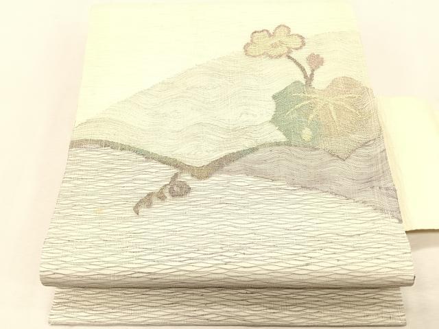 平和屋着物*夏物 九寸名古屋帯 枝花文 金銀糸 正絹 逸品 CABK1402fb