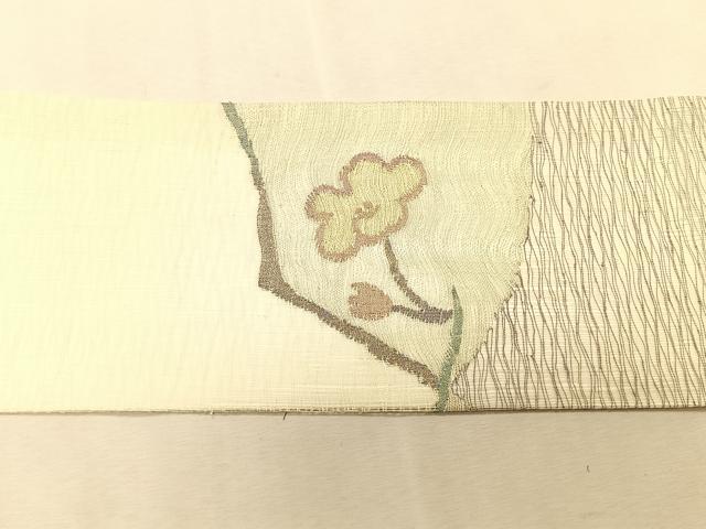 平和屋着物*夏物 九寸名古屋帯 枝花文 金銀糸 正絹 逸品 CABK1402fb